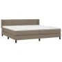 Box spring bed with taupe gray fabric mattress 200x200 cm by , Beds and slatted bases - Ref: Foro24-3129901, Price: 629,61 €,...