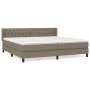 Box spring bed with taupe gray fabric mattress 200x200 cm by , Beds and slatted bases - Ref: Foro24-3129981, Price: 661,77 €,...
