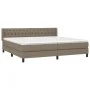 Box spring bed with taupe gray fabric mattress 200x200 cm by , Beds and slatted bases - Ref: Foro24-3129981, Price: 661,77 €,...