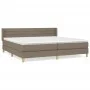Box spring bed with taupe gray fabric mattress 200x200 cm by , Beds and slatted bases - Ref: Foro24-3130381, Price: 631,21 €,...