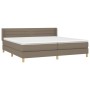 Box spring bed with taupe gray fabric mattress 200x200 cm by , Beds and slatted bases - Ref: Foro24-3130381, Price: 631,90 €,...