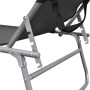 Tumbona plegable con toldo de acero gris de vidaXL, Tumbonas - Ref: Foro24-44291, Precio: 59,39 €, Descuento: %