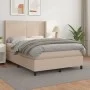 Cama box spring con colchón cuero sintético capuchino 140x200cm de , Camas y somieres - Ref: Foro24-3132386, Precio: 488,21 €...
