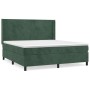 Cama box spring con colchón terciopelo verde oscuro 160x200 cm de , Camas y somieres - Ref: Foro24-3132570, Precio: 608,30 €,...
