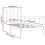 Estructura de cama sin colchón madera maciza de pino 100x200 cm