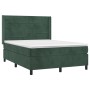 Box spring bed with dark green velvet mattress 140x200 cm by , Beds and slatted bases - Ref: Foro24-3132744, Price: 504,36 €,...