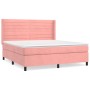 Box spring bed with pink velvet mattress 160x200 cm by , Beds and slatted bases - Ref: Foro24-3132752, Price: 549,65 €, Disco...
