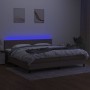 Box spring bed with LED mattress taupe gray fabric 200x200 cm by , Beds and slatted bases - Ref: Foro24-3133025, Price: 637,8...