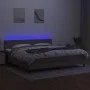 Box spring bed with LED mattress taupe gray fabric 200x200 cm by , Beds and slatted bases - Ref: Foro24-3133025, Price: 640,1...