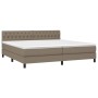 Boxspringbett mit Matratze und LED-Leuchten taupegrauer Stoff 200x200 cm von , Betten und Lattenroste - Ref: Foro24-3133425, ...