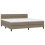 Cama box spring colchón y luces LED tela gris taupe 200x200 cm de , Camas y somieres - Ref: Foro24-3133425, Precio: 646,20 €,...