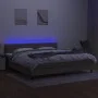 Box spring bed with mattress and LED lights taupe gray fabric 200x200 cm by , Beds and slatted bases - Ref: Foro24-3133425, P...