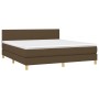 Box spring bed with LED mattress dark brown fabric 180x200 cm by , Beds and slatted bases - Ref: Foro24-3133576, Price: 539,4...