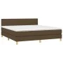 Box spring bed with LED mattress dark brown fabric 180x200 cm by , Beds and slatted bases - Ref: Foro24-3133576, Price: 529,3...