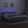 Box spring bed with LED mattress taupe gray fabric 200x200 cm by , Beds and slatted bases - Ref: Foro24-3133825, Price: 629,7...