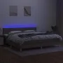 Box spring bed with LED mattress taupe gray fabric 200x200 cm by , Beds and slatted bases - Ref: Foro24-3133825, Price: 629,3...