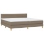 Box spring bed with LED mattress taupe gray fabric 200x200 cm by , Beds and slatted bases - Ref: Foro24-3133825, Price: 629,7...