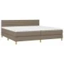 Box spring bed with LED mattress taupe gray fabric 200x200 cm by , Beds and slatted bases - Ref: Foro24-3133825, Price: 629,3...