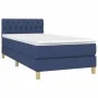 Box spring bed with mattress and LED blue fabric 80x200 cm by , Beds and slatted bases - Ref: Foro24-3133915, Price: 292,82 €...