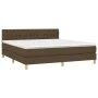 Box spring bed with LED mattress dark brown fabric 180x200 cm by , Beds and slatted bases - Ref: Foro24-3133976, Price: 549,2...