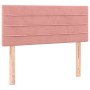 Box spring bed with mattress and LED pink velvet 90x190 cm by , Beds and slatted bases - Ref: Foro24-3134440, Price: 310,73 €...