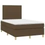 Box spring bed with mattress and LED dark brown fabric 120x200 cm by , Beds and slatted bases - Ref: Foro24-3135264, Price: 3...