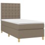 Box spring bed with mattress and LED lights taupe gray fabric 100x200 cm by , Beds and slatted bases - Ref: Foro24-3135737, P...