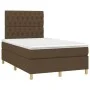 Box spring bed with mattress and LED dark brown fabric 120x200 cm by , Beds and slatted bases - Ref: Foro24-3135664, Price: 4...