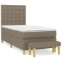 Box spring bed with taupe gray fabric mattress 100x200 cm by , Beds and slatted bases - Ref: Foro24-3137457, Price: 395,65 €,...