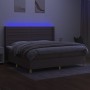 Boxspringbett mit Matratze und LED-Leuchten taupegrauer Stoff 200x200 cm von , Betten und Lattenroste - Ref: Foro24-3138985, ...