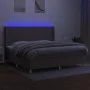 Box spring bed with mattress and LED lights taupe gray fabric 200x200 cm by , Beds and slatted bases - Ref: Foro24-3139065, P...