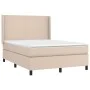 Box spring bed LED mattress cappuccino synthetic leather 140x200cm by , Beds and slatted bases - Ref: Foro24-3139270, Price: ...