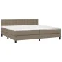 Box spring bed with taupe gray fabric mattress 200x200 cm by , Beds and slatted bases - Ref: Foro24-3140405, Price: 635,03 €,...