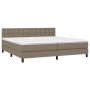 Cama box spring con colchón tela gris taupe 200x200 cm de , Camas y somieres - Ref: Foro24-3140405, Precio: 633,13 €, Descuen...