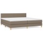 Box spring bed with taupe gray fabric mattress 200x200 cm by , Beds and slatted bases - Ref: Foro24-3140485, Price: 644,07 €,...