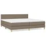 Box spring bed with taupe gray fabric mattress 200x200 cm by , Beds and slatted bases - Ref: Foro24-3140485, Price: 658,41 €,...