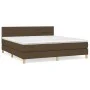 Box spring bed with dark brown fabric mattress 160x200 cm by , Beds and slatted bases - Ref: Foro24-3140708, Price: 466,42 €,...
