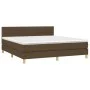 Box spring bed with dark brown fabric mattress 160x200 cm by , Beds and slatted bases - Ref: Foro24-3140708, Price: 466,42 €,...