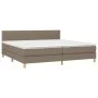 Box spring bed with taupe gray fabric mattress 200x200 cm by , Beds and slatted bases - Ref: Foro24-3140805, Price: 621,07 €,...