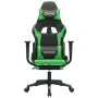 Gaming chair with footrest black green synthetic leather by , Gaming chairs - Ref: Foro24-3143702, Price: 132,93 €, Discount: %