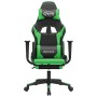 Silla gaming con reposapiés cuero sintético negro verde de , Sillones para videojuegos - Ref: Foro24-3143702, Precio: 135,16 ...