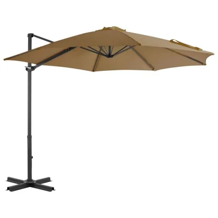 Sombrilla voladiza con poste de aluminio gris topo 300 cm de vidaXL, Sombrillas - Ref: Foro24-44623, Precio: 124,34 €, Descue...