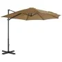 Sombrilla voladiza con poste de aluminio gris topo 300 cm de vidaXL, Sombrillas - Ref: Foro24-44623, Precio: 124,34 €, Descue...