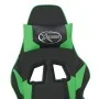 Gaming chair with footrest black green synthetic leather by , Gaming chairs - Ref: Foro24-3143702, Price: 132,93 €, Discount: %