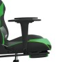Gaming-Stuhl mit Fußstütze aus schwarzem, grünem Kunstleder von , Gaming-Stühle - Ref: Foro24-3143702, Preis: 135,16 €, Rabat...