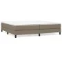 Box spring bed with taupe gray fabric mattress 200x200 cm by , Beds and slatted bases - Ref: Foro24-3144105, Price: 569,11 €,...