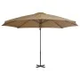 Sombrilla voladiza con poste de aluminio gris topo 300 cm de vidaXL, Sombrillas - Ref: Foro24-44623, Precio: 124,34 €, Descue...