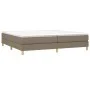 Cama box spring con colchón tela gris taupe 200x200 cm de , Camas y somieres - Ref: Foro24-3144203, Precio: 567,83 €, Descuen...