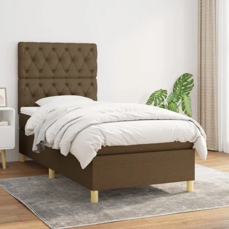 Boxspringbett mit dunkelbrauner Stoffmatratze 80x200 cm von , Betten und Lattenroste - Ref: Foro24-3142532, Preis: 338,52 €, ...