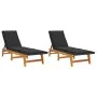 Tumbonas con cojines 2 uds ratán sintético madera maciza acacia de , Tumbonas - Ref: Foro24-319725, Precio: 303,41 €, Descuen...